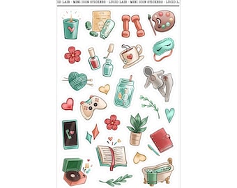 Self Care Sticker Sheet | Me Time Stickers, Self Care Stickers, Spa Day Stickers, Beauty Stickers, Pamper Stickers