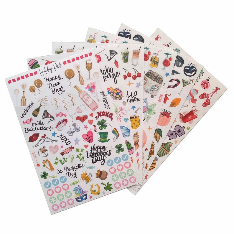 Holiday Variety Sticker Pack Cute Sticker Pack Variety - Etsy