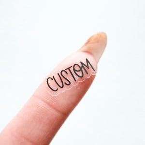 Custom Word Sticker Sheet - Font 7 | Mini Clear Stickers, Calligraphy Cursive Stickers, Your Design Stickers, Clear Custom Label Stickers