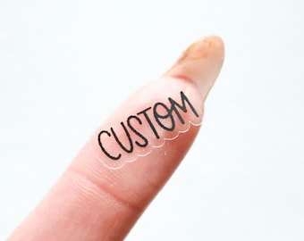 Custom Word Sticker Sheet - Font 7 | Mini Clear Stickers, Calligraphy Cursive Stickers, Your Design Stickers, Clear Custom Label Stickers