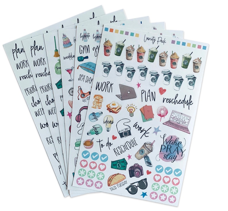 Variety Sticker Pack Cute Sticker Pack Mini Clear Stickers Etsy