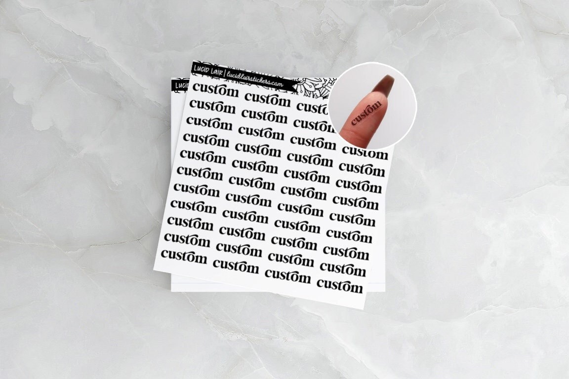 Custom Word Stickers - Font 6 | Mini Clear Stickers, Calligraphy ...
