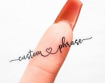 Custom Word Double Name Sticker Sheet - Font 10 | Clear Gloss or Matte White + Choice of Foil