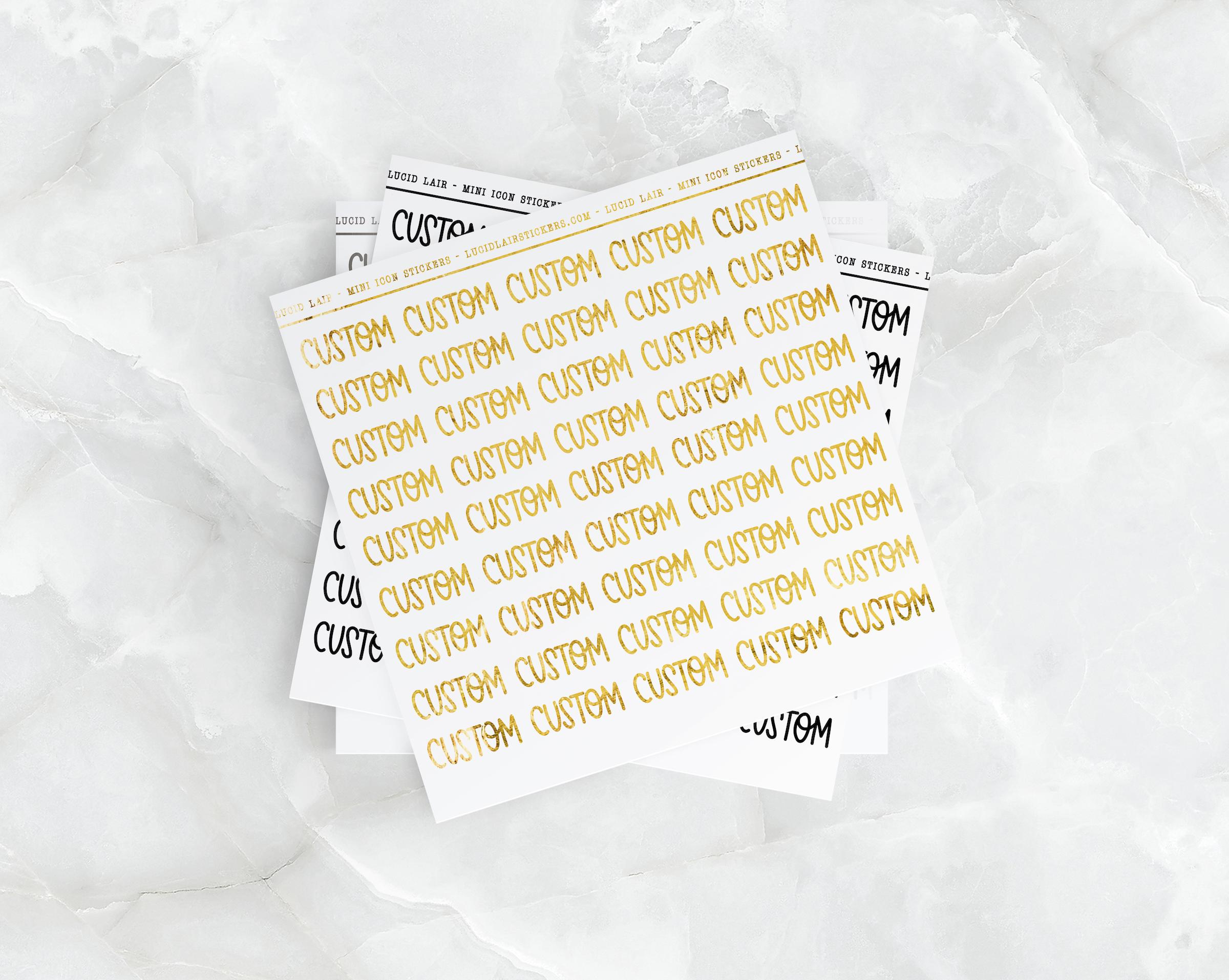 Custom Word Sticker Sheet - Font 7 | Mini Clear Stickers, Calligraphy ...