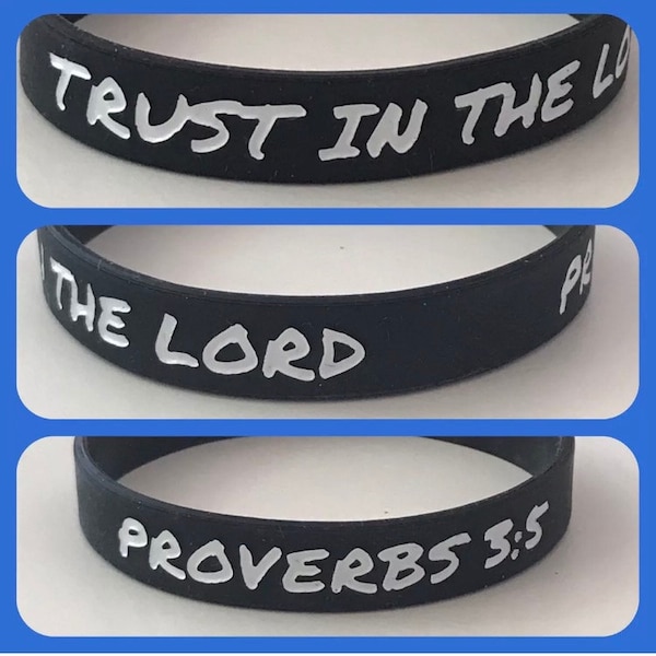 PROVERBS 3:5 - Trust in the Lord - CHRISTIAN WRISTBAND - Jesus God Bible Verse Bracelet