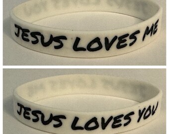 Jesus Loves You - Jesus Loves Me - CHRISTIAN WRISTBAND - Jesus God Bible Verse Bracelet