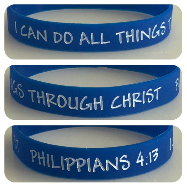 PHILIPPIANS 4:13 - I can do all things through Christ - CHRISTIAN WRISTBAND - Jesus God Bible Verse Bracelet