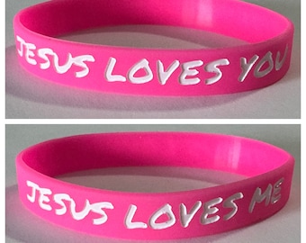 Jesus Loves You - Jesus Loves Me - CHRISTIAN WRISTBAND - Jesus God Bible Verse Bracelet