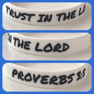 PROVERBS 3:5 - Trust in the Lord - CHRISTIAN WRISTBAND - Jesus God Bible Verse Bracelet