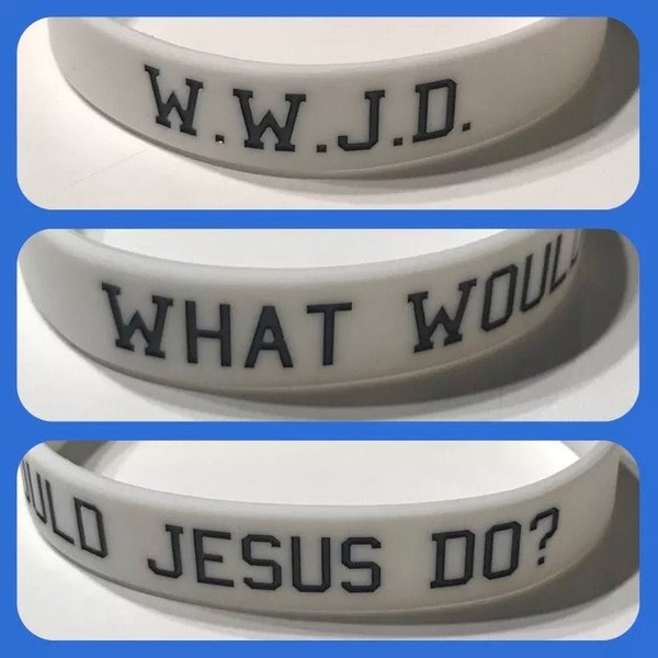 WWJD - What would Jesus Do? - W.W.J.D. CHRISTIAN WRISTBAND - Jesus God Bible Verse Bracelet