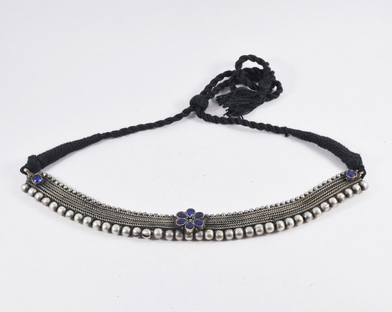 Oxidized German Silver Afghani Bohemian Ethnic Bollywood Jewelry Necklace Set Statement Stone Necklace Set Oxidised Indian Silver Necklace
