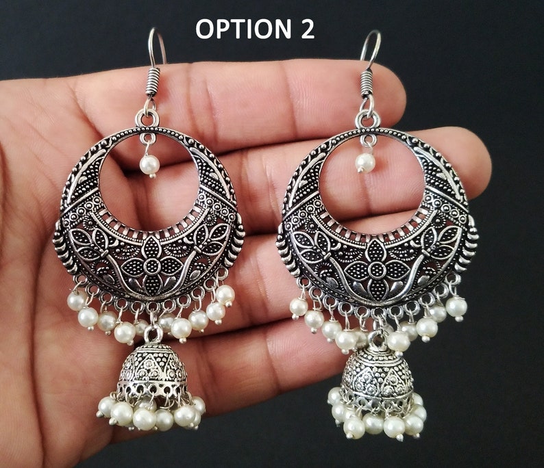 Bollywood Jewelry Ethnic Indian Jewelry Indian Silver Necklace Set German Silver Necklace Oxidised Necklace Bohemian Afghani Necklace