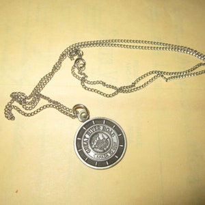 New Old Stock Great Mississippi Great River Road Canada To Gulf Steamboat Pendant 1&quot; Stainless Steel SS 24&quot;Chain Necklace