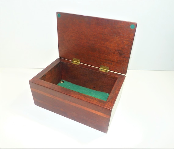 Wooden Brown Jewellery Box Trinket Storage Box Memory Box Keepsake Chest P18b