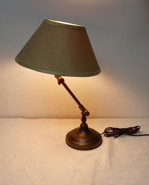 antique brass swing arm table lamp