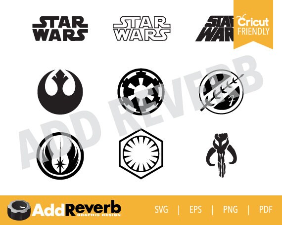 Star Wars Logos Digital File Svg Eps Pdf And Png Great Etsy