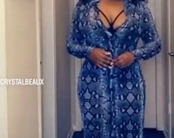 Maxi vestido de malla de piel de serpiente, vestido de malla, vestido de verano, vestido de manga larga, regalo para ella, vestido de mujer, vestido de piel de serpiente, idea de regalo de Navidad