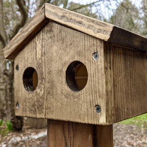 Winter Birdhouse - Roost Box - Mini Birdhouse - Bird Perch - Chickadee - Mounted Birdhouse