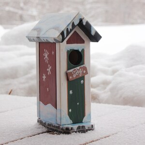 Domek dla ptaków na Boże Narodzenie, Domek dla ptaków w stylu rustykalnym, Sztuka w domkach dla ptaków, Domek dla ptaków w stylu stodoły, Pomysł na prezent