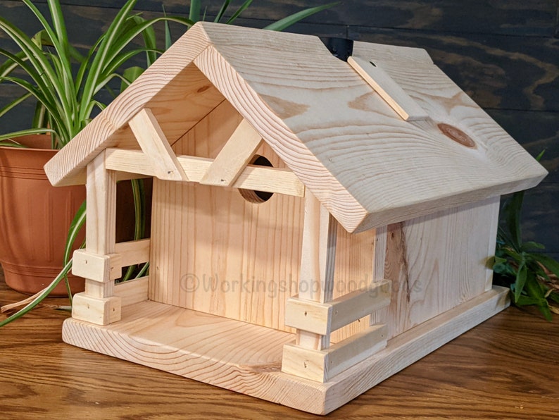 Cabin Birdhouse With HD CAMERA Birdhouse With Front Porch Birdhouse