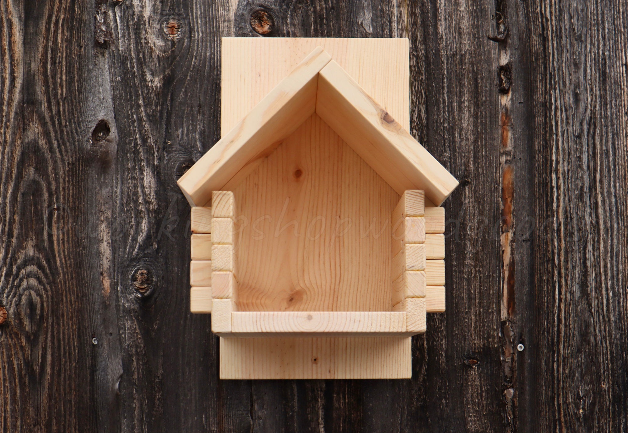 Robin Nest Box Cabin Style Nest Shelf Cabin Birdhouse Birdhouse for ...