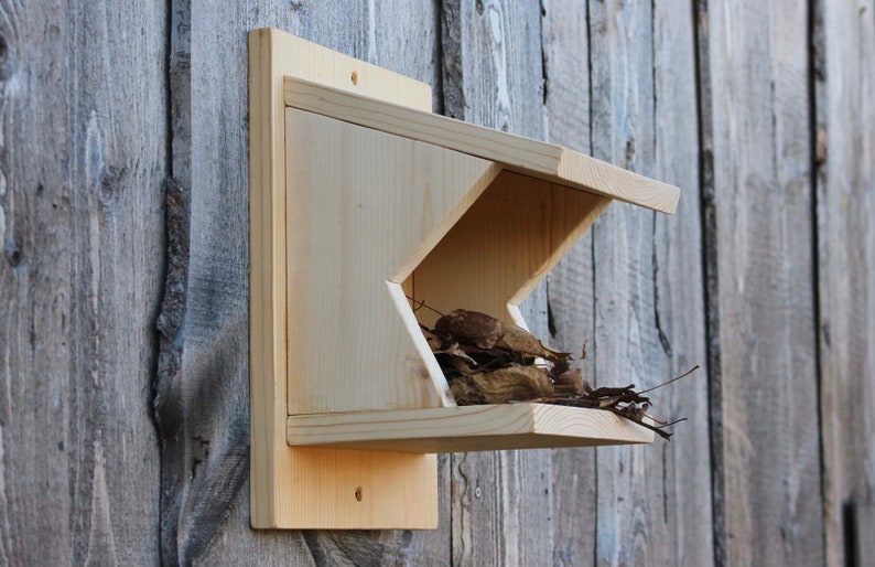 Nesting Box Bird Shelf American Robin Eastern Phoebe Etsy
