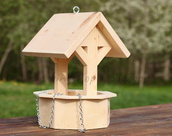 Wishing Well Bird Feeder - Hanging Feeder For Birds - Whimsical Garden Decor - Spring Bird Feeder Pot - Birdhouses