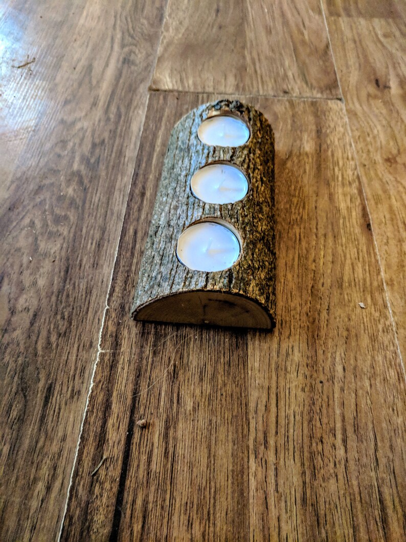 Tea Light Candle HolderLog Candle HolderWooden Candle Etsy