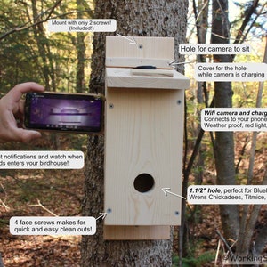 Birdhouse with HD CAMERA! - Winter Roost Box - Birdhouse Cam - Bird Watching - Nest Box For Birds