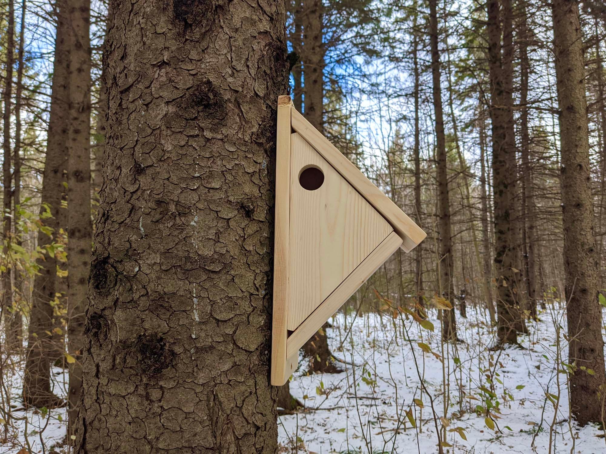 Birdhouse for Chickadees Snow Bird Wren House Winter Birdhouse Junco