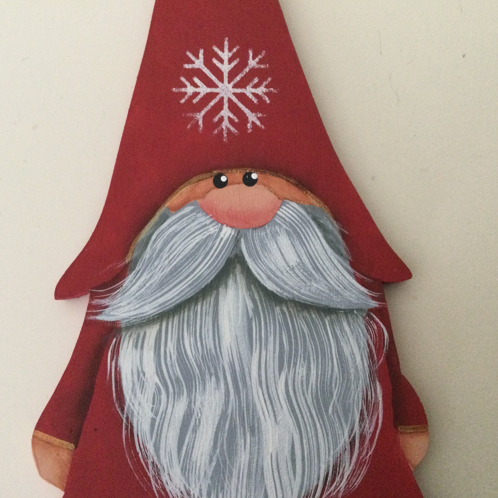 Snowflake gnome christmas ornament tole painted on 14 inch  etsy
