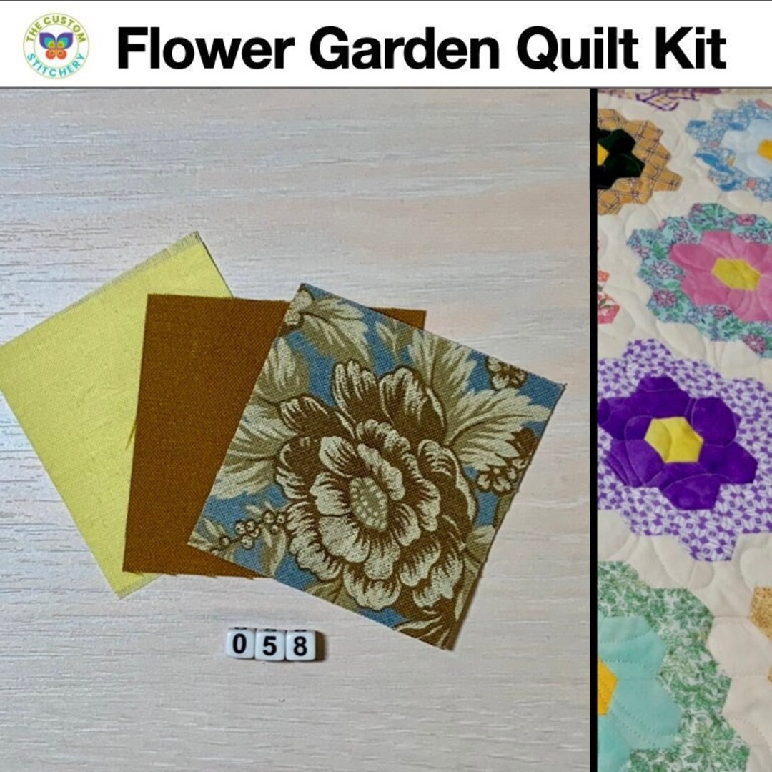 Grandmothers Flower Garden Kits / Flower Pack 58 / Hexagon / Etsy