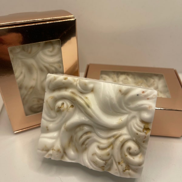 Lemongrass and Sage Goat and Sheep's Milk Soap - Swirl Design