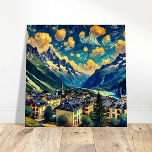 Chamonix Alpine Bliss Oil Painting Canvas Print Impressionism Living Room/Bedroom Wall Prints Housewarming Gift