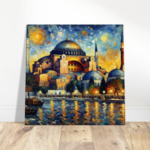 Hagia Sophia Sunset Oil Painting Canvas Print Impressionism Living Room/Bedroom Wall Prints Housewarming Gift