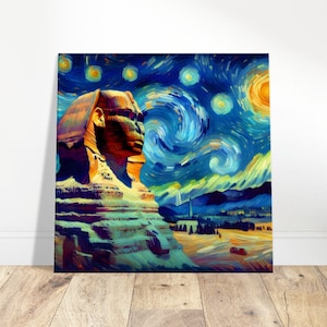 Esfinge de Giza Grandiosidad pintura al óleo lienzo impresión impresionismo sala de estar/dormitorio impresiones de pared regalo de inauguración de la casa