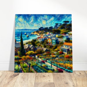 Carmel Coastal Charm Oil Painting Canvas Print Impressionism Living Room/Bedroom Wall Prints Housewarming Gift