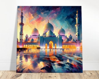 Zayed Grand Reflections Oil Painting Canvas Print Impressionism Living Room/Bedroom Wall Prints Housewarming Gift