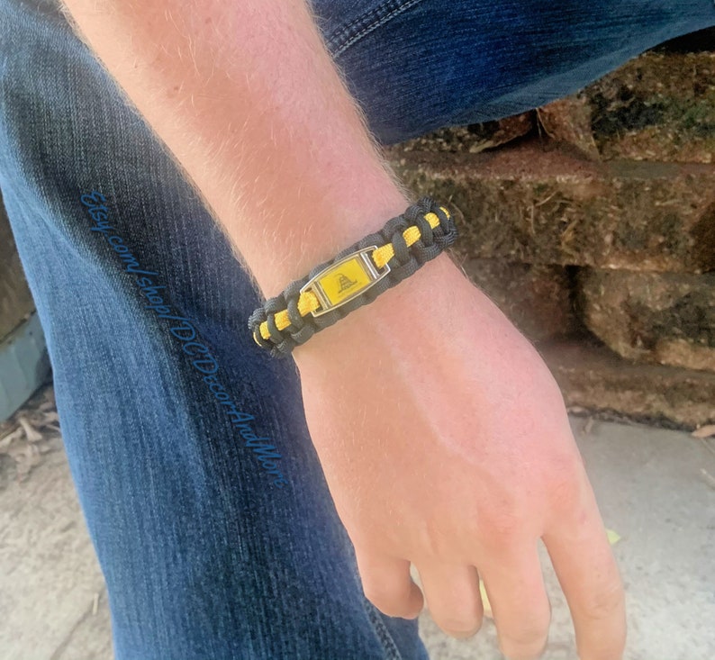 Military Bracelet Thin Green Line Bracelet Dog Tag Bracelet Etsy