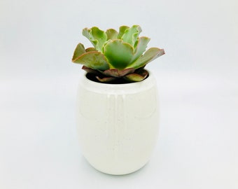 Medium art deco styled vase with speckled eggshell glaze