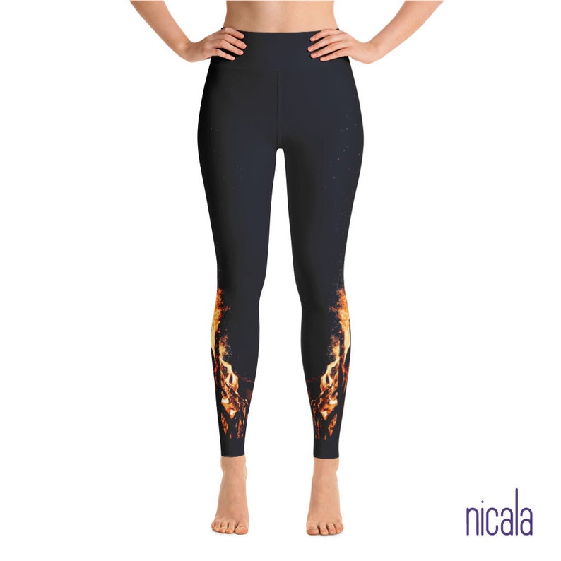 Campfire Print Yoga Leggings Printed Yoga Leggings Activewear Workout Gear Women/'s Leggings