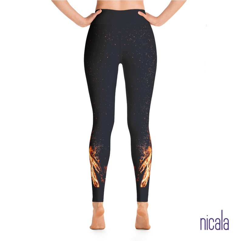 Campfire Print Yoga Leggings Printed Yoga Leggings Activewear Workout Gear Women/'s Leggings