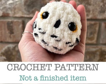 Snowball Owlet CROCHET PATTERN, Snowy Owl, Cute Crochet Pattern, Easy To Make, Handmade Plushie