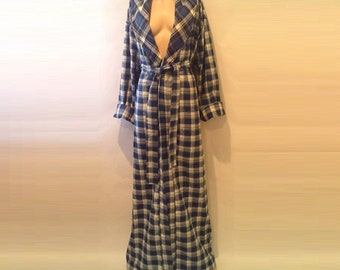 Floor Length Robe Flannel Robe Kimono Bridesmaid Warm Bathrobe Tall Womens Floor Length Plaid Robes Long