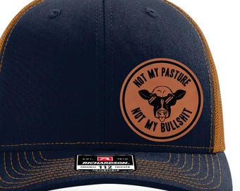 Gorra "No es mi pasto, no es mi mierda" – Gorra de camionero sarcástica y divertida – Parche grabado – Regalo de humor para adultos