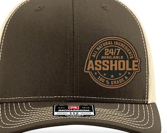 Gorra de camionero divertida para hombre – Gorra de trabajo sarcástica – Parche de imbécil 24/7 – Gorra snapback Richardson 112 – Regalo de broma para un compañero de trabajo