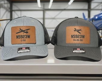 Gorra de avión privada personalizada, estilo snapback, con parche de cuero, Yupoong, Richardson Hats