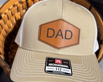 Gorra de papá para hombre – Gorra de camionero con parche de polipiel – Regalo para el Día del Padre para papá – Regalo de los niños - Poppy Papa Pops Daddy
