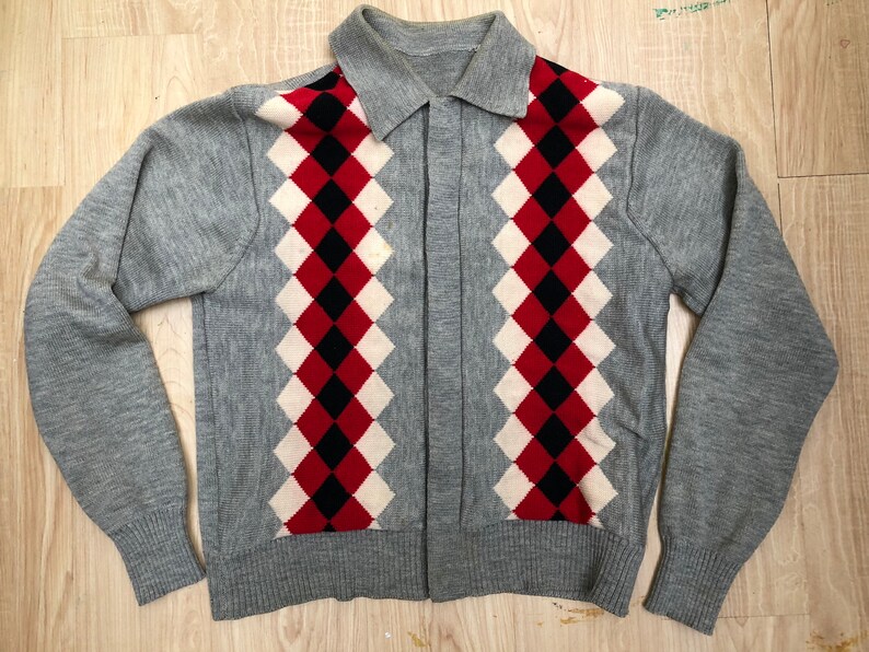 vintage men/'s cardigan sweater