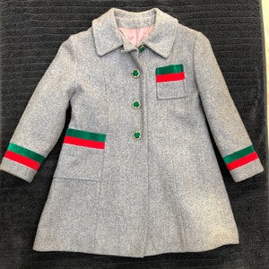 Vintage wool winter coat little girl